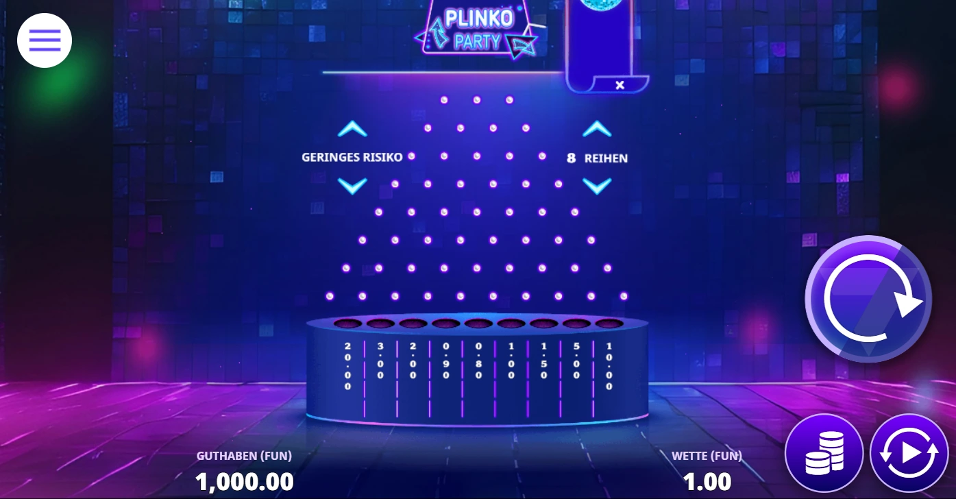 Cashed Casino Plinko Party Spiel