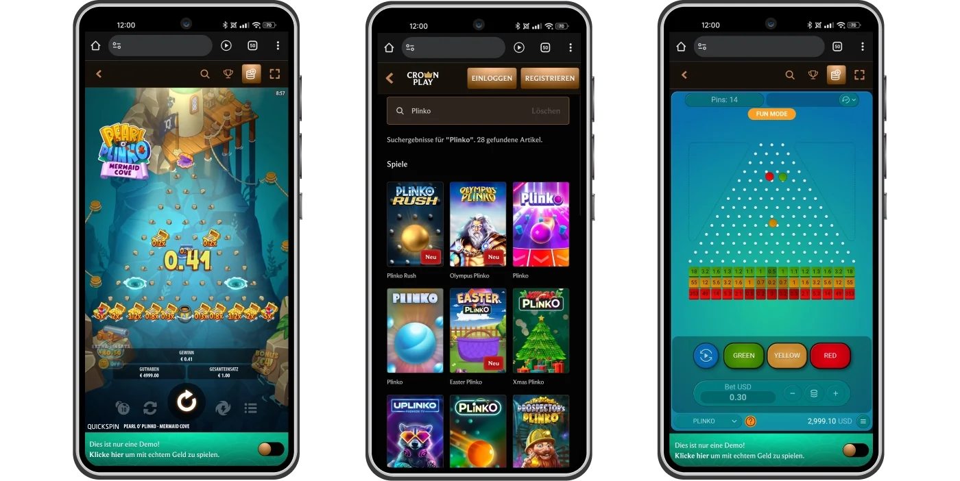 Mobile Version des Crownplay Casinos Schweiz