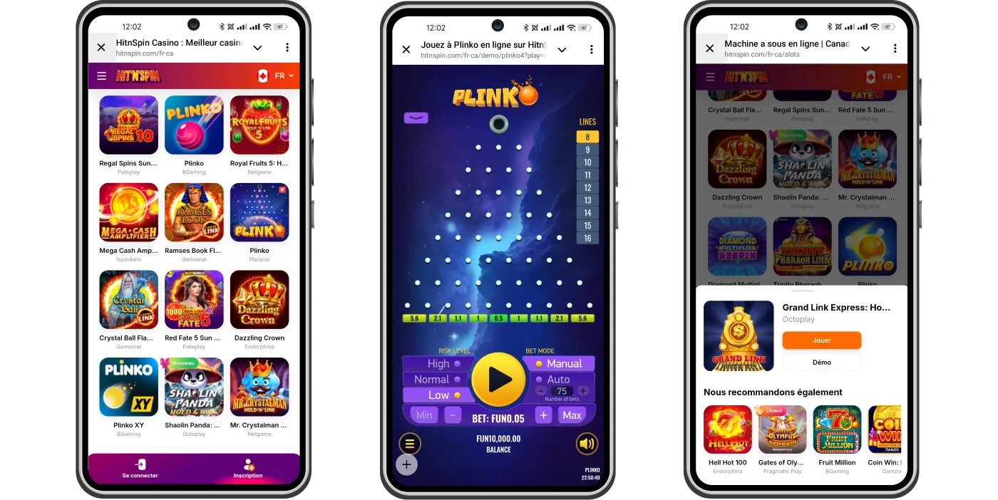 Version mobile du casino HitnSpin