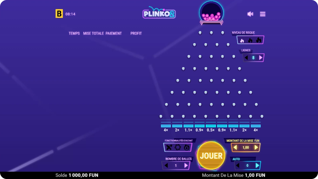 Jeu Plinko 2 sur HitnSpin Casino