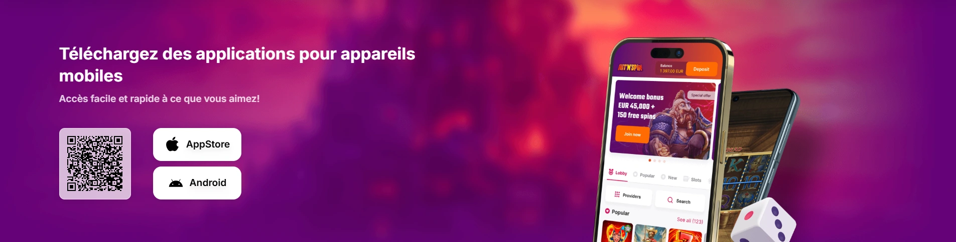 Interface de Plinko dans l'application mobile