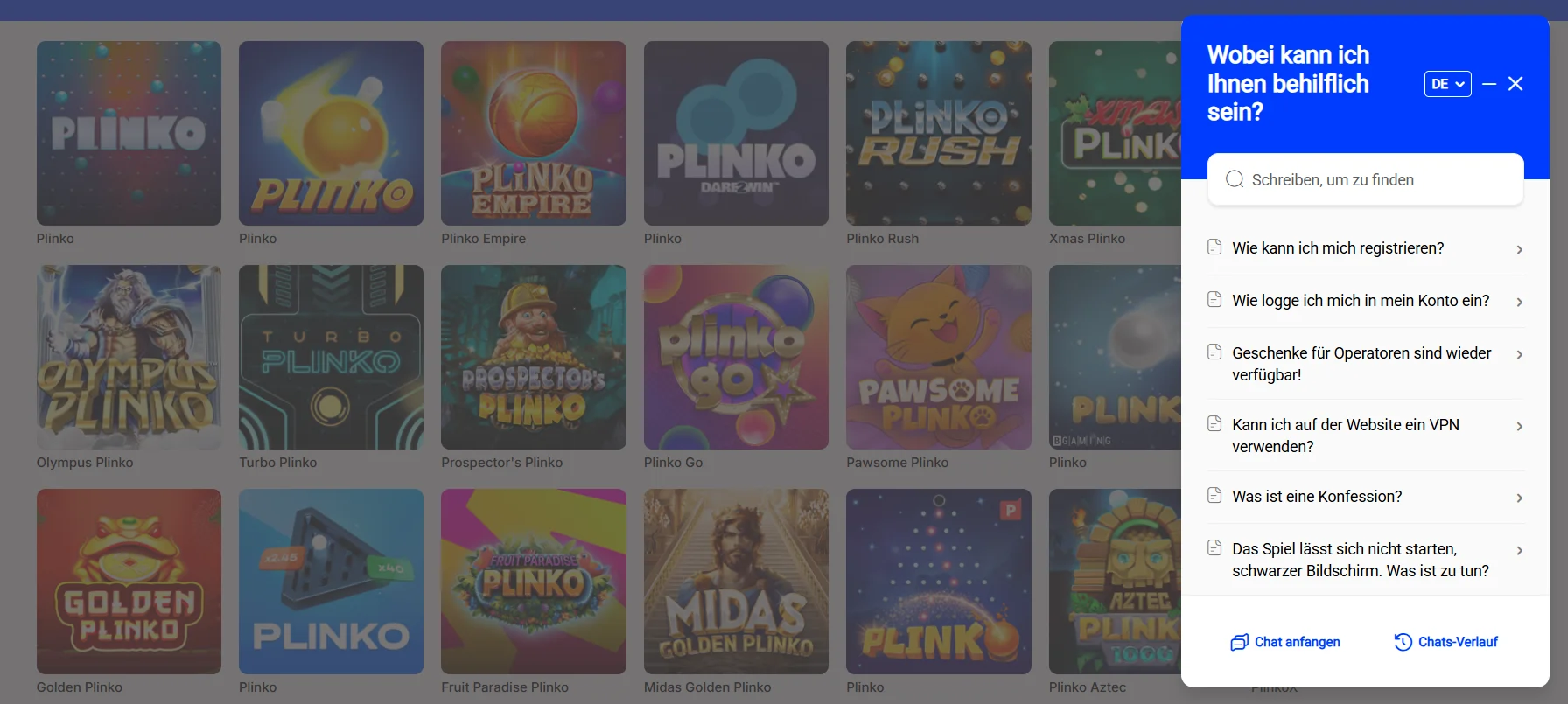 Vulkan Spiele Casino Unterstützung