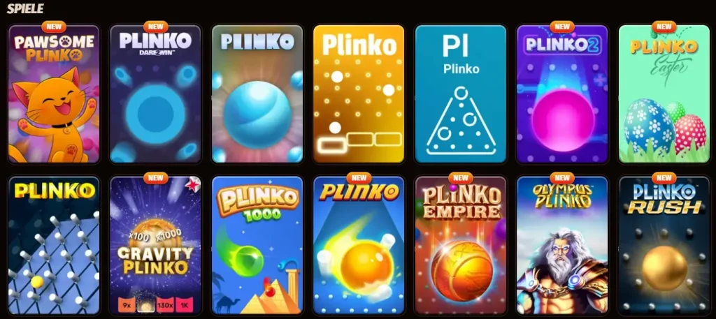 Westace Casino Plinko Spiele mit verschiedenen Varianten