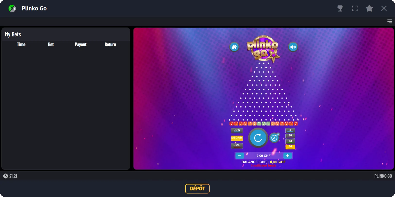 Jeu 1x2Gaming Plinko Go WinShark Casino