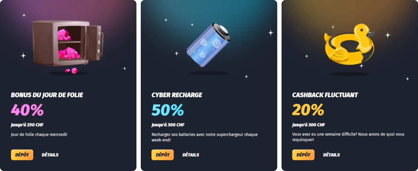 Promotions et bonus réguliers WinShark Casino