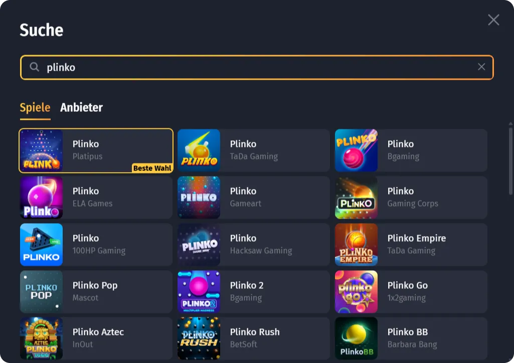 WinShark Casino Spiele Katalog